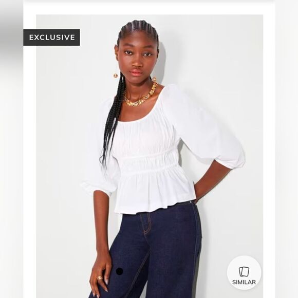 KATE SPADE Scoop-Neck Poplin Riviera Blouse Top - Picture 1 of 7